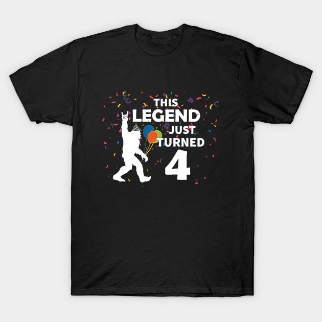 This legend just turned 4 a great birthday gift idea T-Shirt by JameMalbie